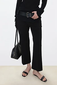 Japanese Triacetate Nine-Length Side-Slit Trousers