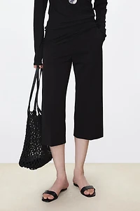 Japanese Triacetate Seven-Length Side-Slit Trousers