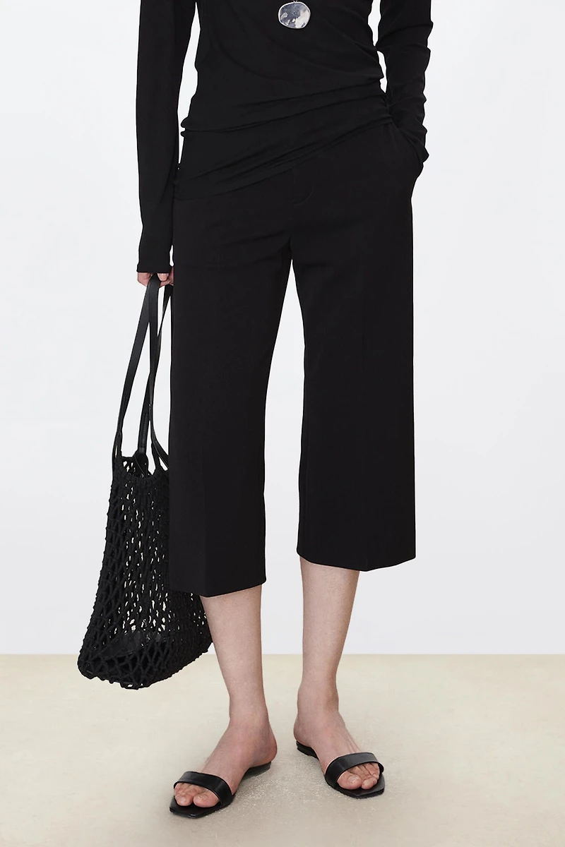 Japanese Triacetate Seven-Length Side-Slit Trousers