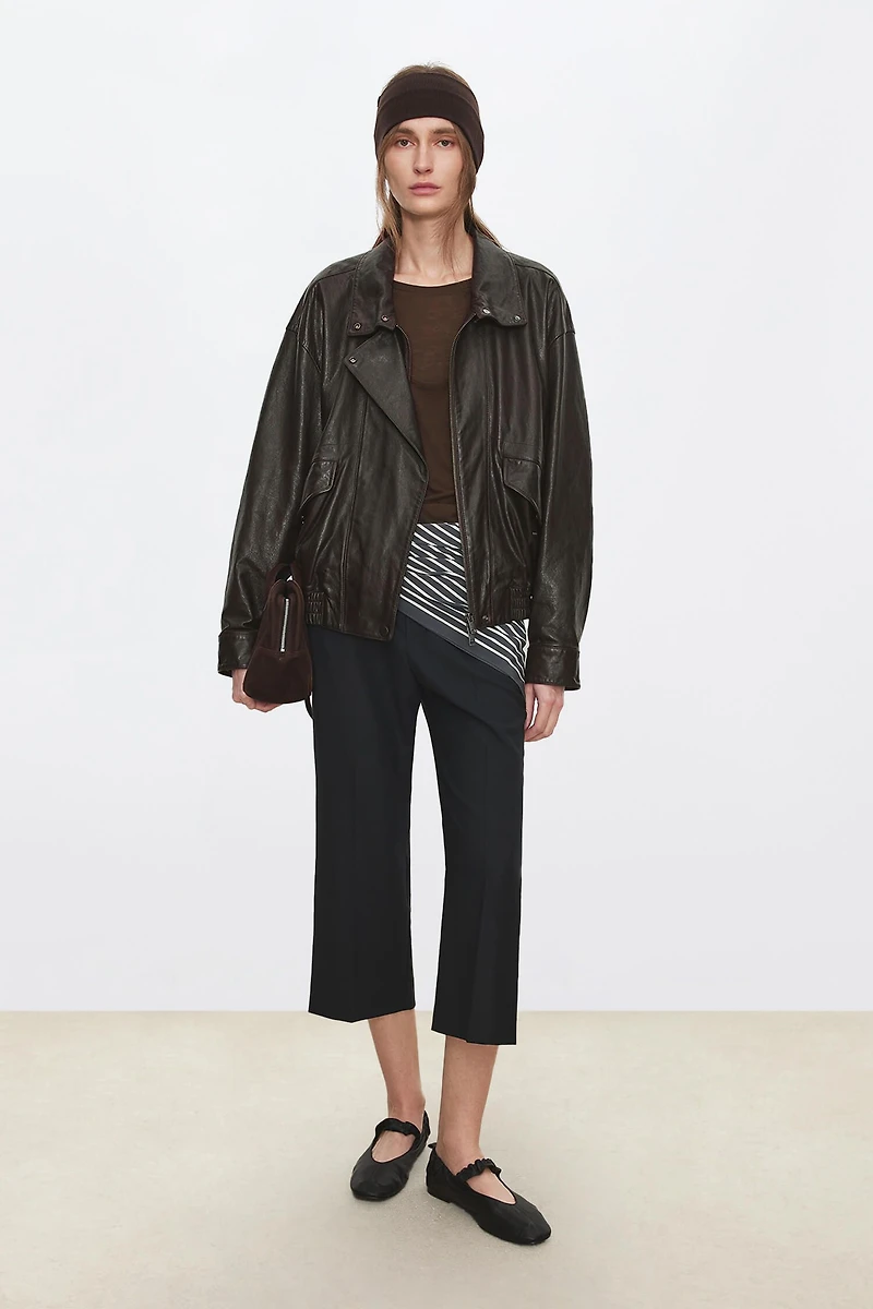 Lambskin Stand-Collar Jacket