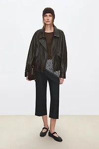 Lambskin Stand-Collar Jacket