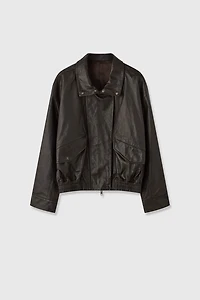 Lambskin Stand-Collar Jacket