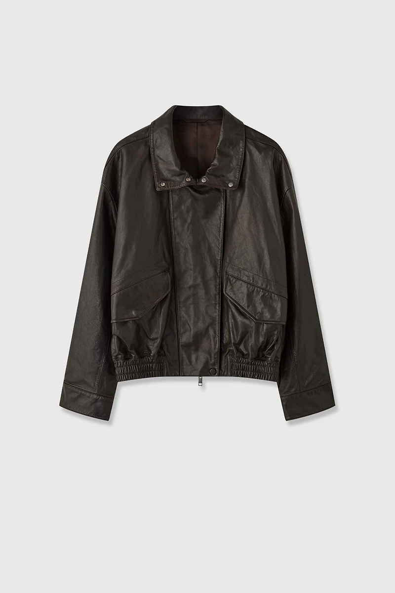 Lambskin Stand-Collar Jacket