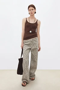 Leopard Print Straight-Leg Jeans