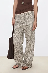 Leopard Print Straight-Leg Jeans