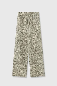 Leopard Print Straight-Leg Jeans