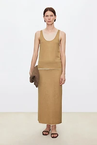 Lightweight Silk Gauze + Silk-Cotton Blend Skirt