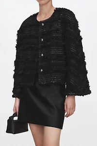 Limited Edition French Plush Tweed Bell-Sleeve Jacket