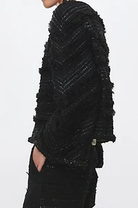 Limited Edition French Plush Tweed Bell-Sleeve Jacket