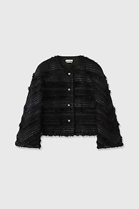 Limited Edition French Plush Tweed Bell-Sleeve Jacket