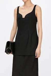 Linen Backless Musical Note Collar Vest