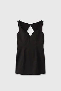 Linen Backless Musical Note Collar Vest