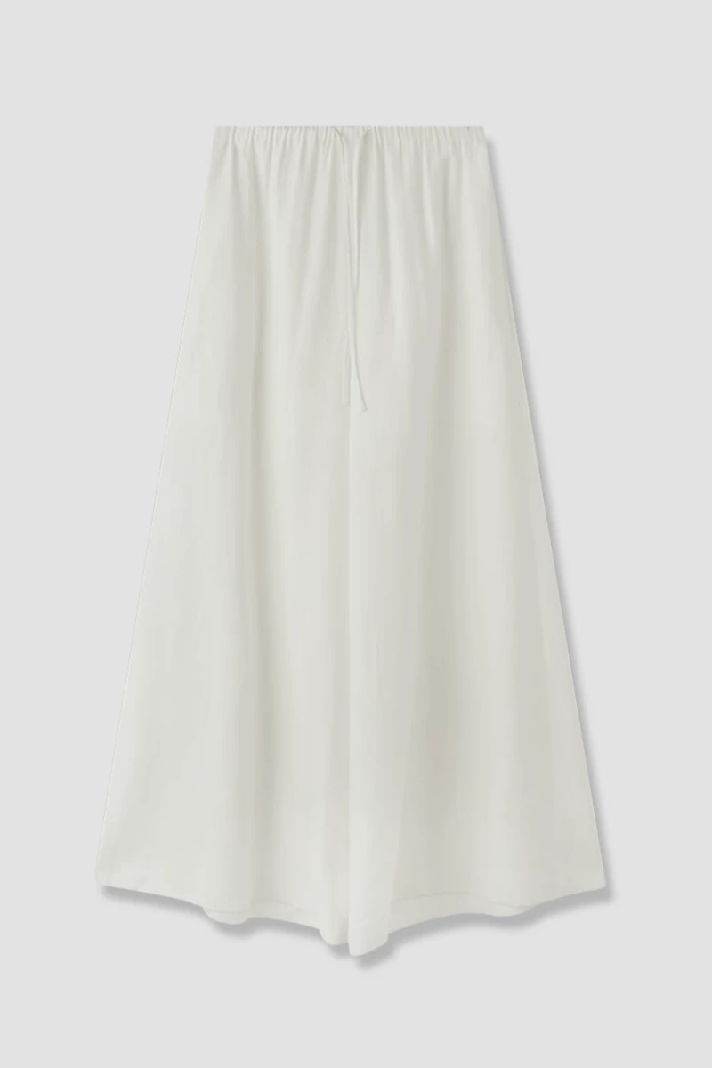 Linen Elastic Waist Wide-Leg Trousers