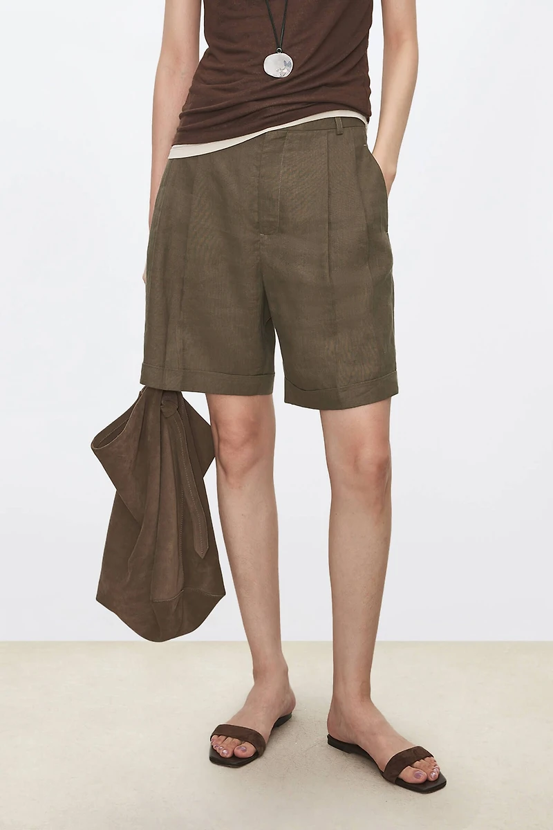 Linen Cuffed Shorts