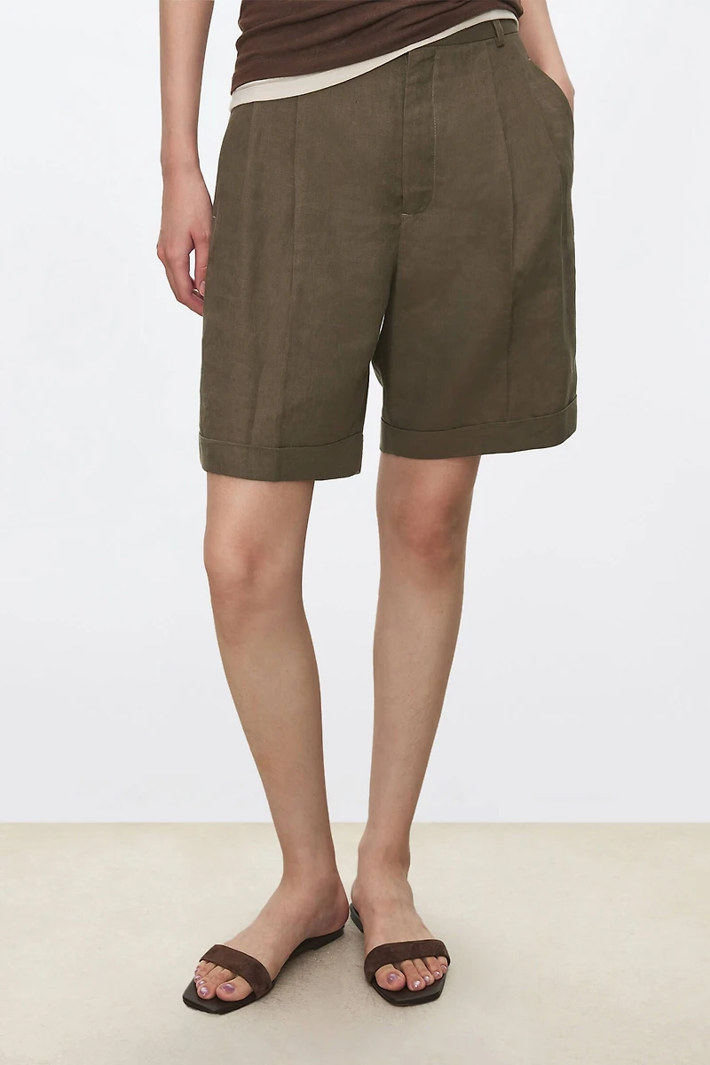 Linen Cuffed Shorts