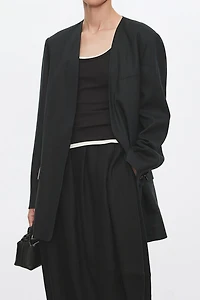 Liquid Ammonia Linen Collarless Blazer