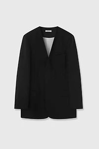 Liquid Ammonia Linen Collarless Blazer