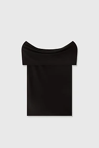 Luxe Silk Knit Off-Shoulder Top