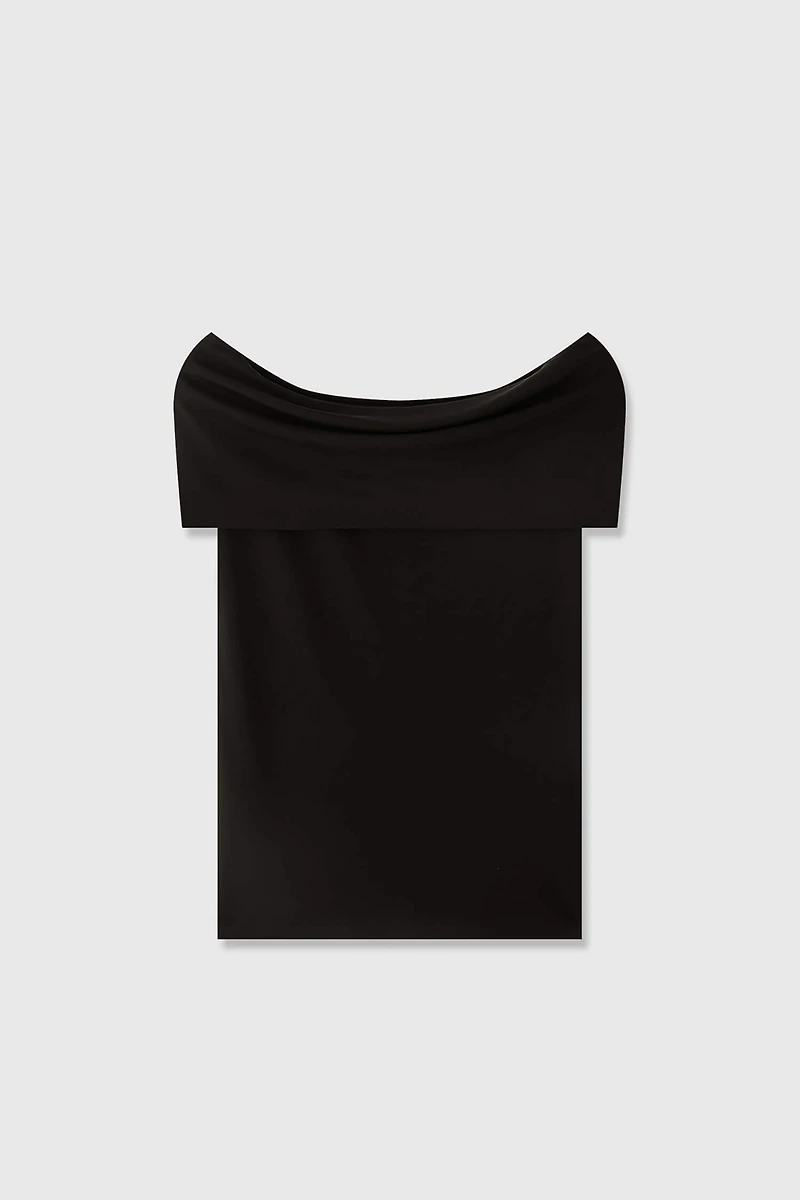 Luxe Silk Knit Off-Shoulder Top