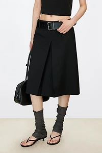 Marzotoo Fine Wool Single Pleat Midi Skirt