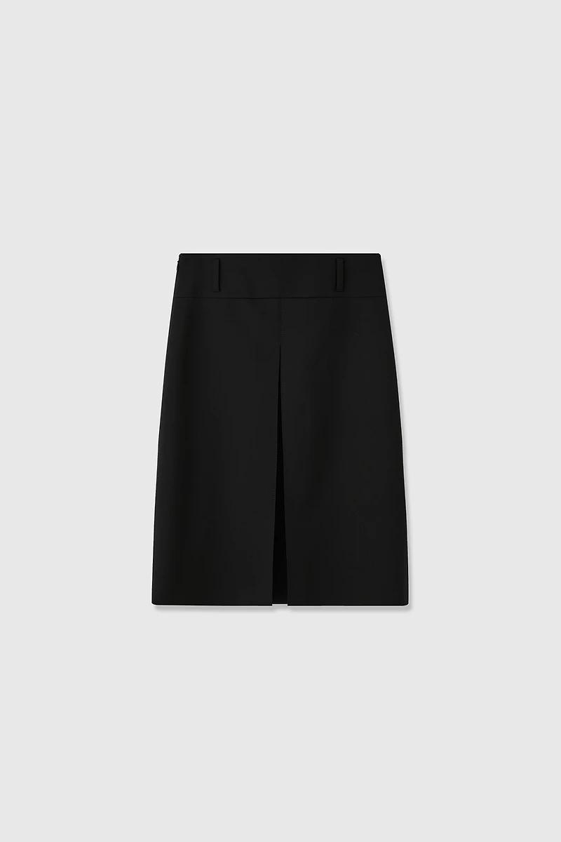 Marzotoo Fine Wool Single Pleat Midi Skirt