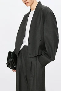 MARZOTTO Pure Wool Collarless Blazer