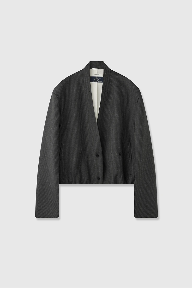 MARZOTTO Pure Wool Collarless Blazer
