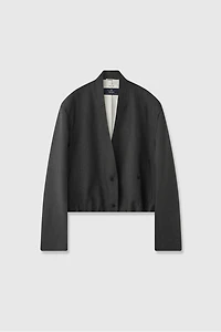 MARZOTTO Pure Wool Collarless Blazer