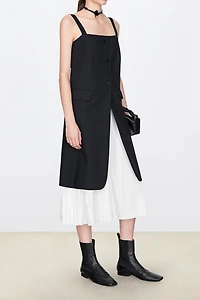 MARZOTTO Deconstructed Wool-Silk Layered Vest Dress