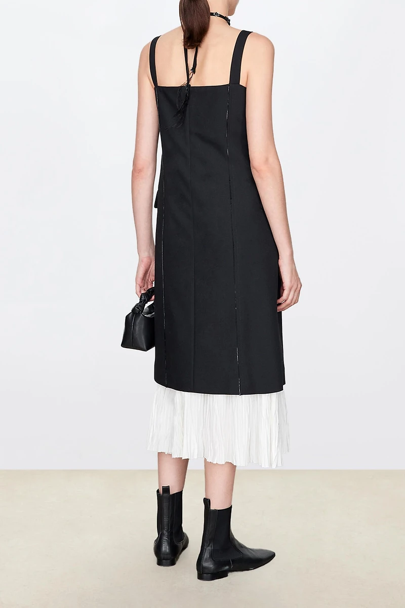 MARZOTTO Deconstructed Wool-Silk Layered Vest Dress