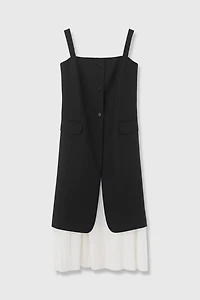 MARZOTTO Deconstructed Wool-Silk Layered Vest Dress