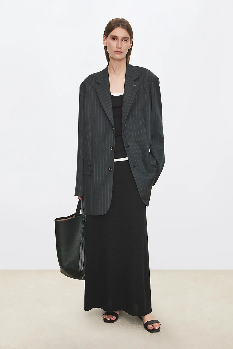 MARZOTTO Wool Striped Structured Blazer