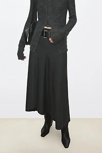 MARZOTTO Worsted Wool Paneled Skirt