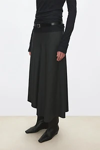 MARZOTTO Worsted Wool Paneled Skirt