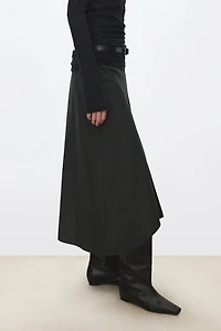 MARZOTTO Worsted Wool Paneled Skirt