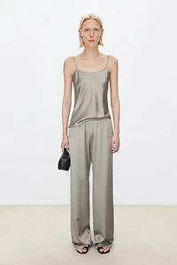 Matte Glossy Sand Washed Silk Trousers