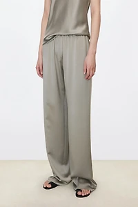 Matte Glossy Sand Washed Silk Trousers