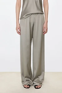 Matte Glossy Sand Washed Silk Trousers