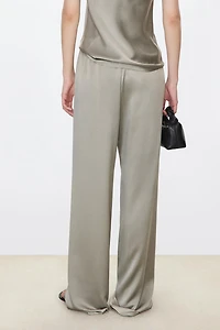 Matte Glossy Sand Washed Silk Trousers