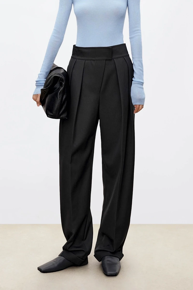 Merino Wool Dress Pants with Adjustable Waist Closure