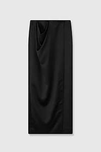 Minimal Pleated Pocket Wrap Skirt
