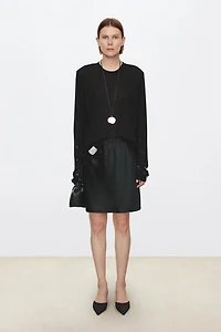 Minimalist Acetate Satin Mini Skirt