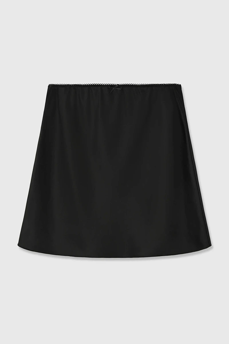 Minimalist Acetate Satin Mini Skirt