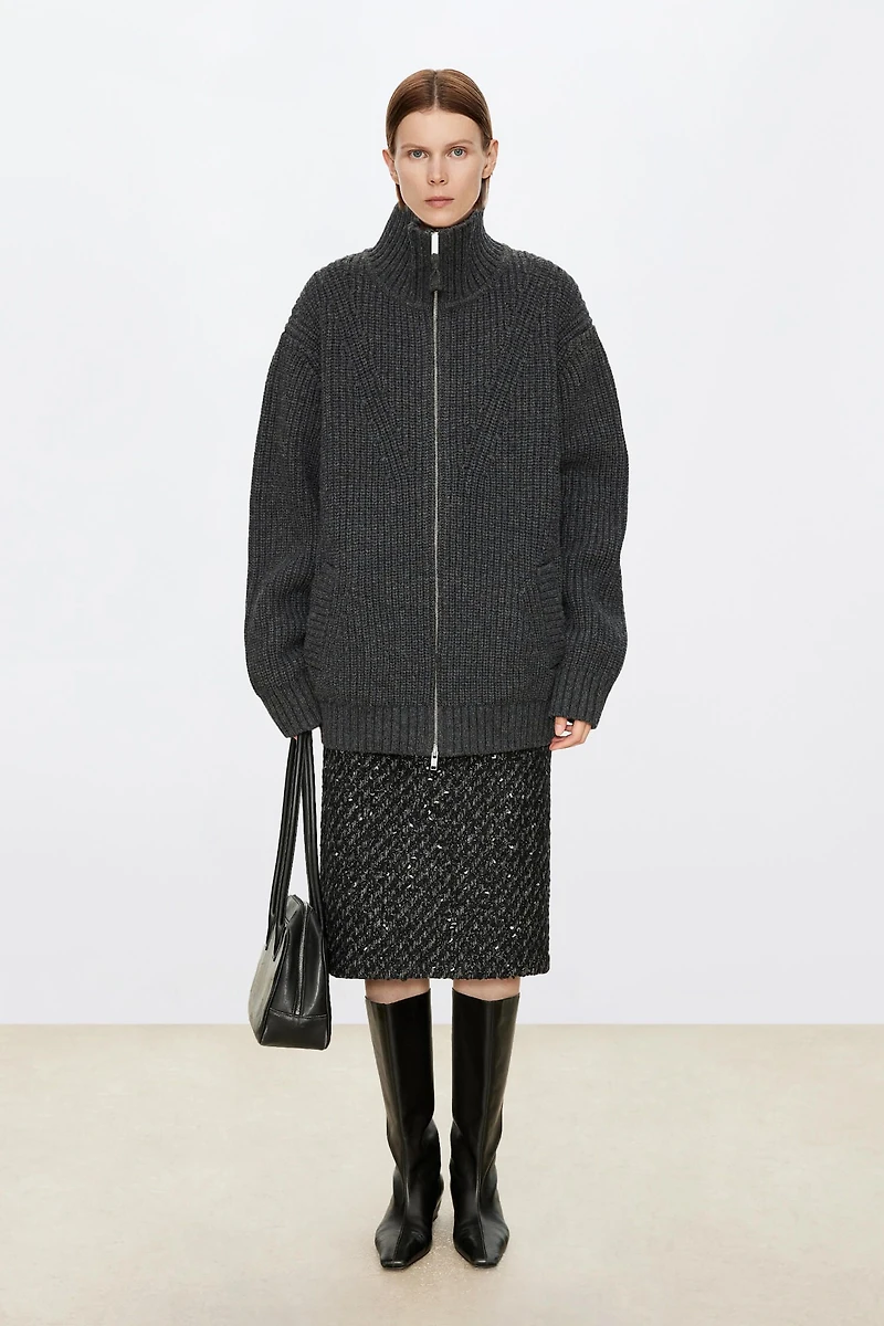 Mixed-color Turtleneck Pullover