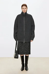 Mixed-color Turtleneck Pullover