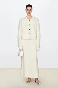 Mohair-Wool Loop Yarn Skirt