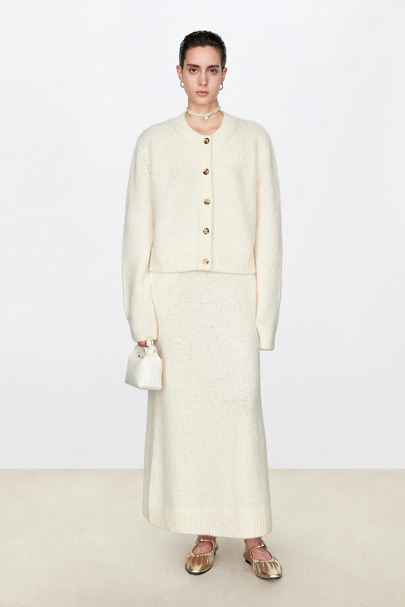 Mohair-Wool Loop Yarn Skirt