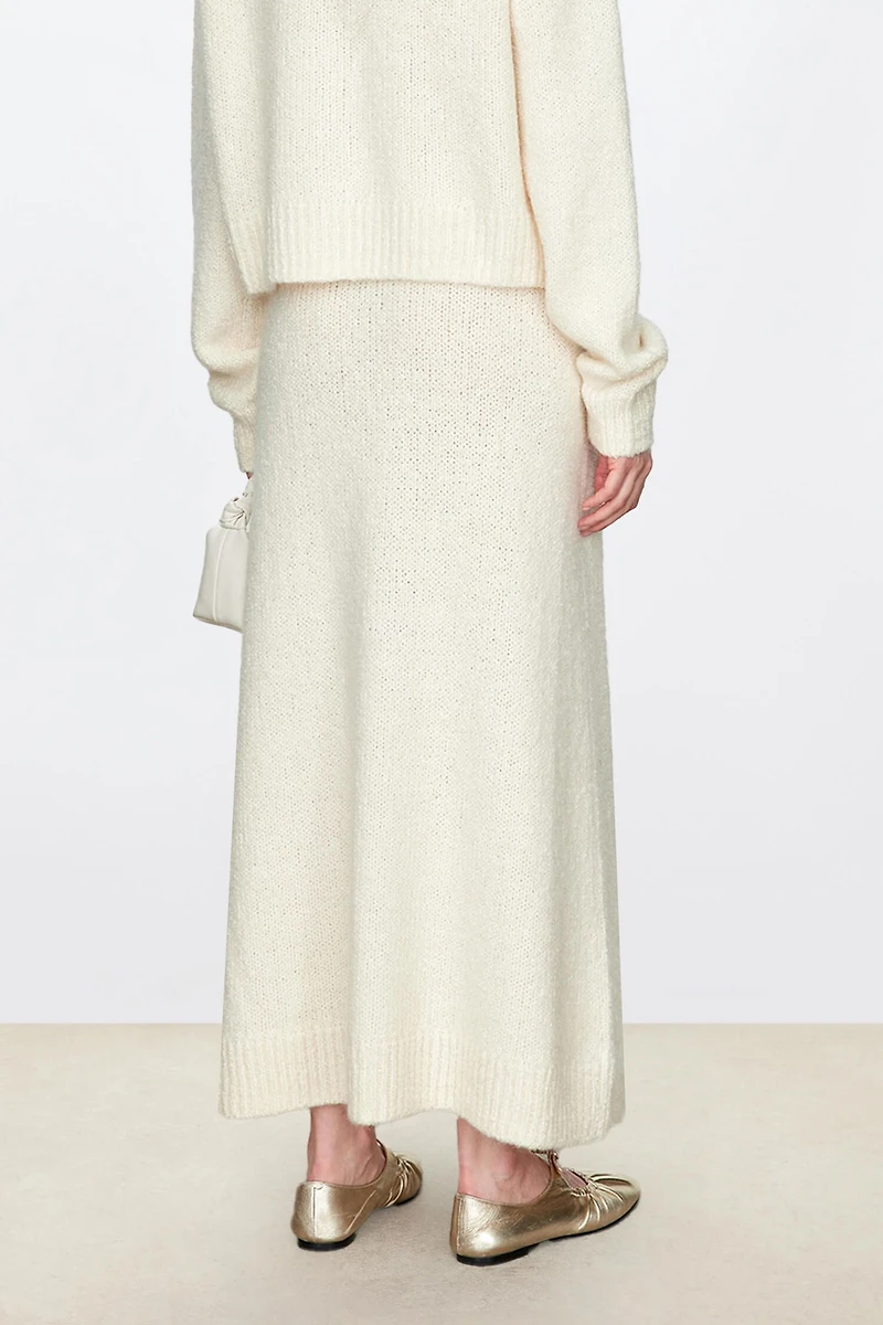 Mohair-Wool Loop Yarn Skirt