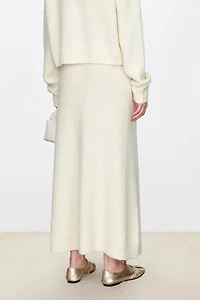 Mohair-Wool Loop Yarn Skirt