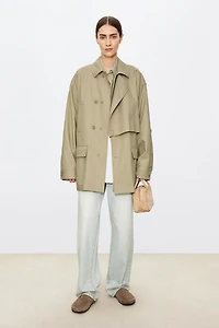 Multi-Pocket Utility Trench Jacket